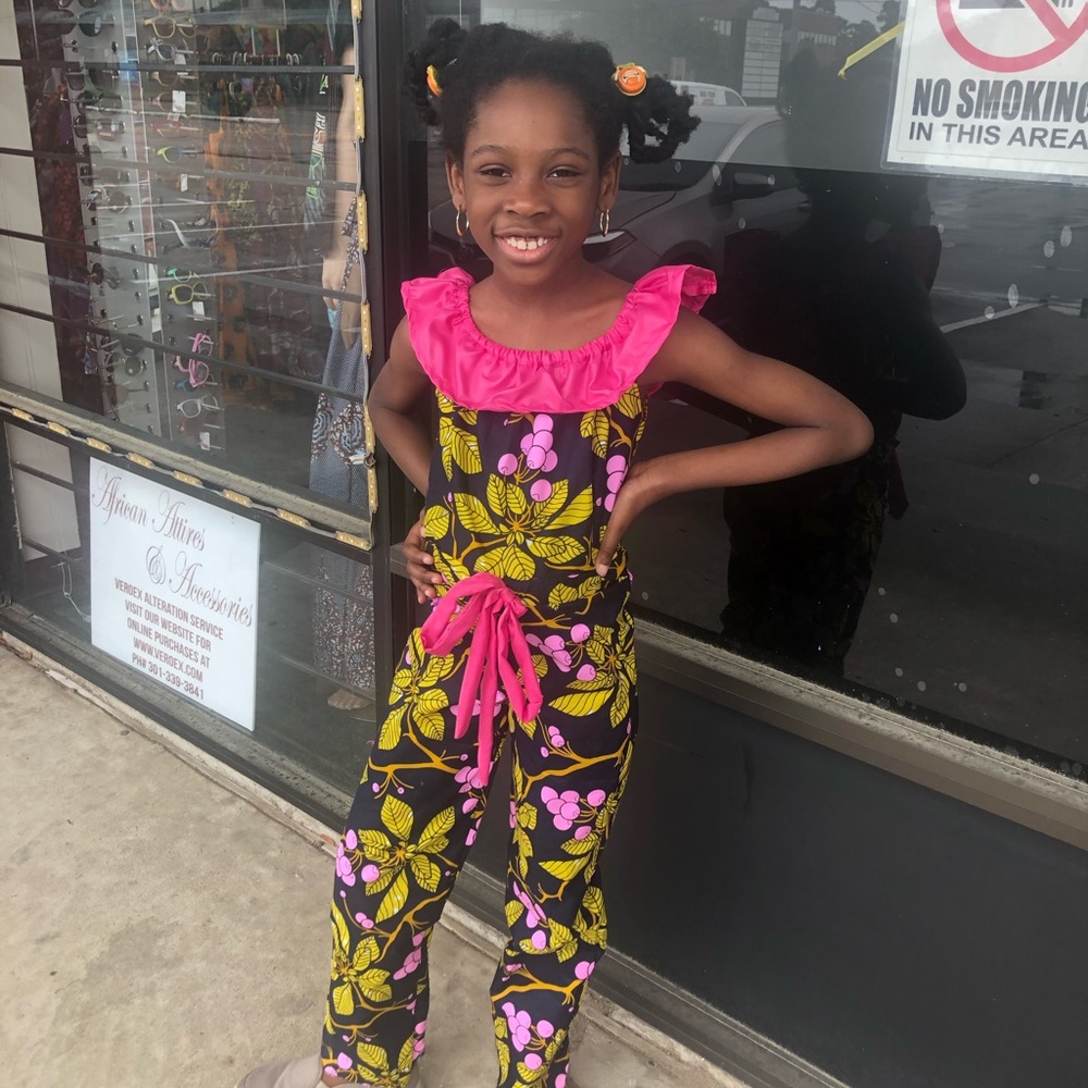 African Ankara girls jumpsuit
